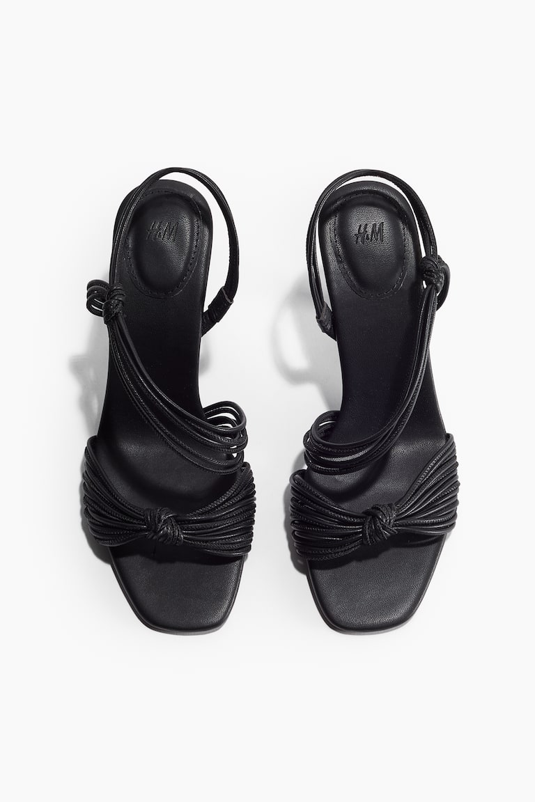 H&M Sandalias De Tacón Con Tiras - Negro - MUJER