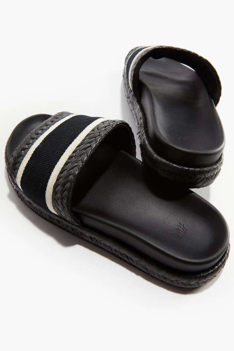 H&M Sandalias Planas Estilo Alpargata - Negro - MUJER