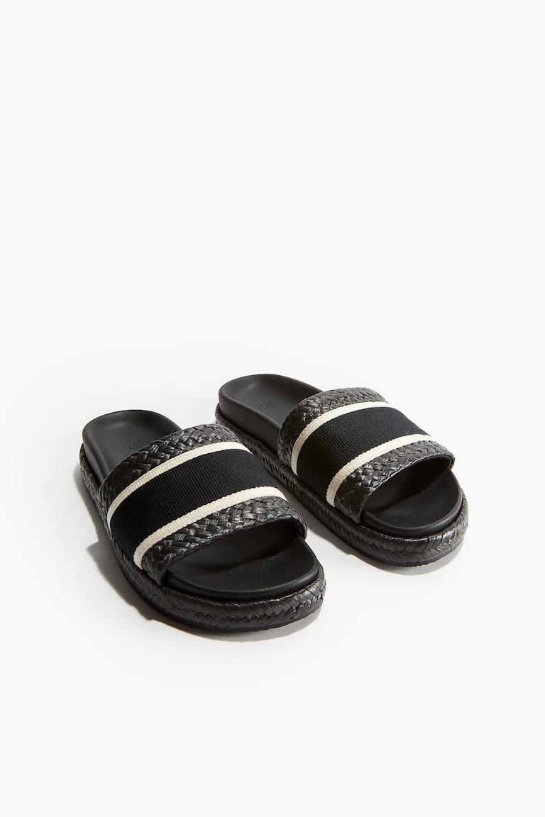 H&M Sandalias Planas Estilo Alpargata - Negro - MUJER