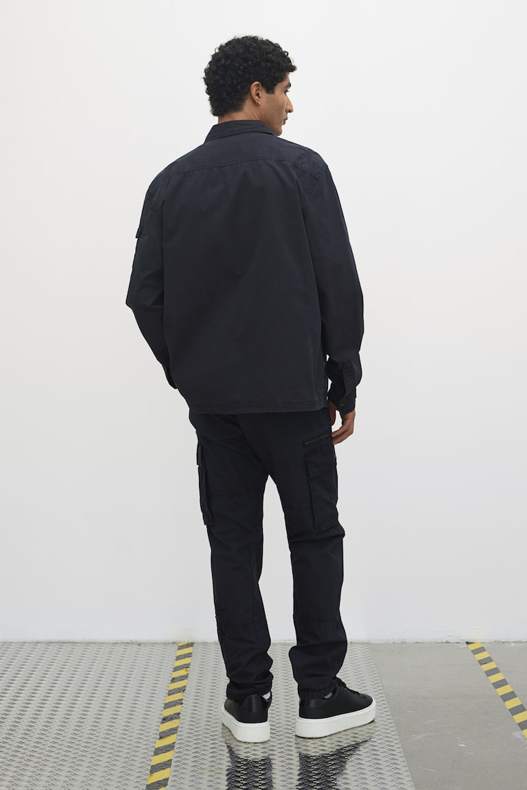 H&M Sobrecamisa Cargo Regular Fit - Negro - HOMBRE