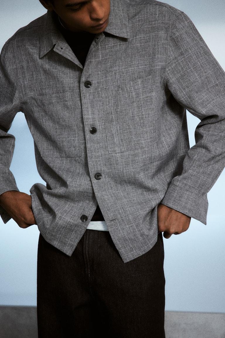 H&M Sobrecamisa Regular Fit - Azul Marino - HOMBRE