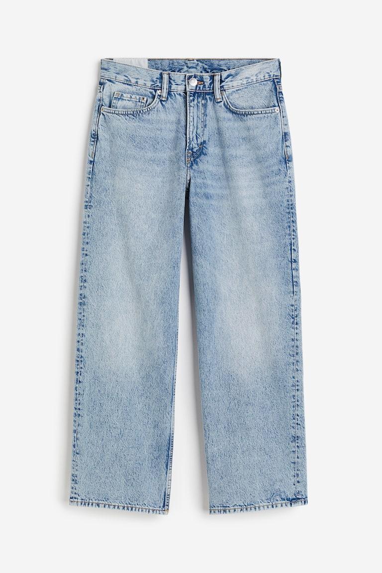 H&M Straight Relaxed High Jeans - Gris denim - HOMBRE