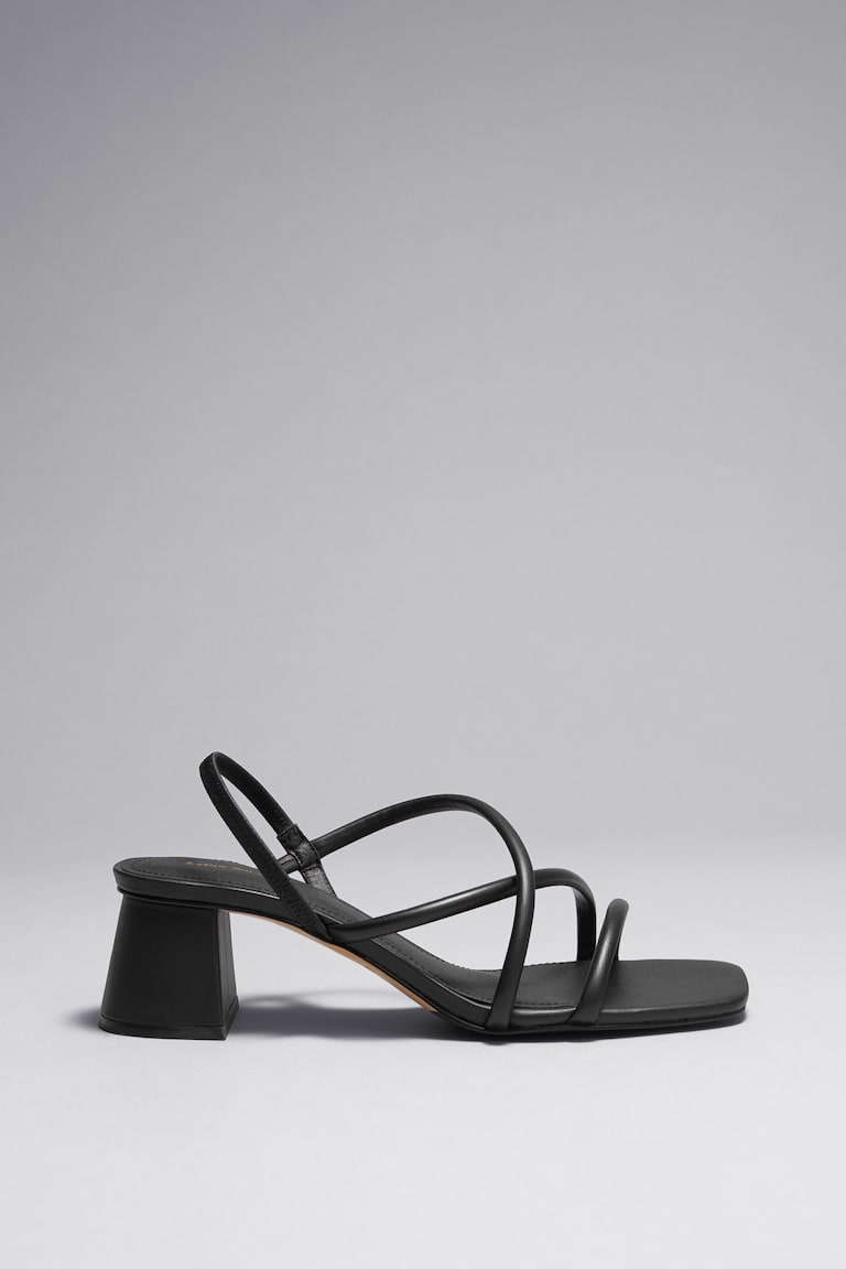 H&M Strappy Block Heel Sandals - Burdeos - MUJER