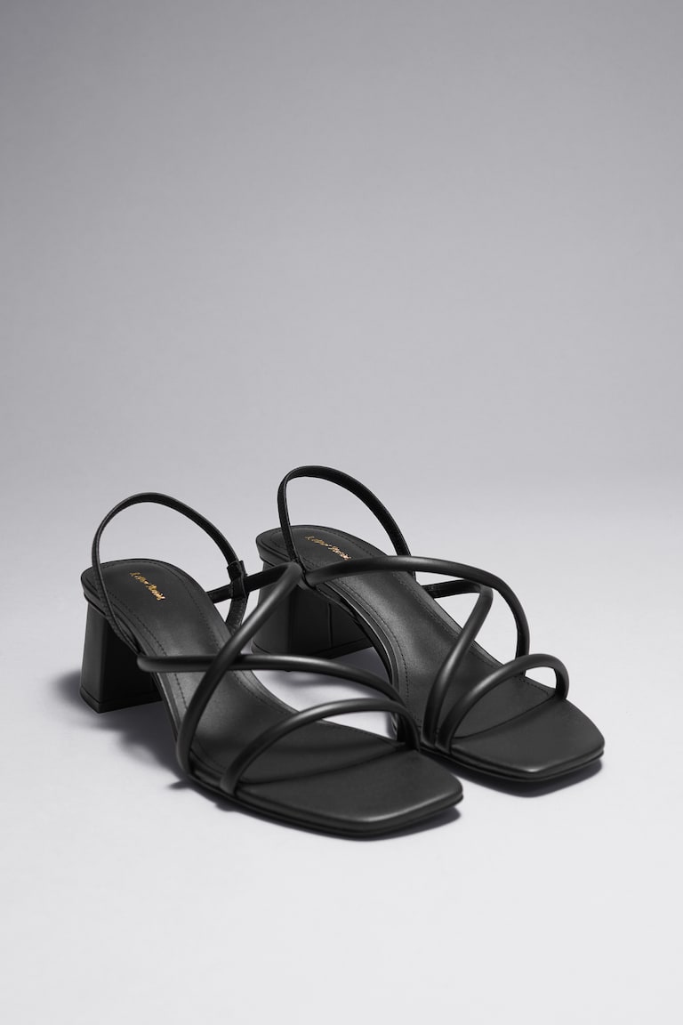 H&M Strappy Block Heel Sandals - Marrón - MUJER