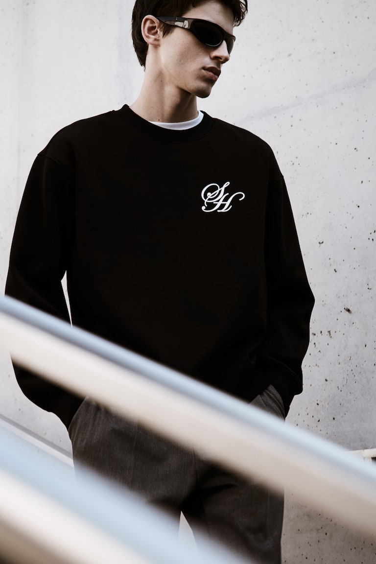 H&M Sudadera bordada - Crema - HOMBRE