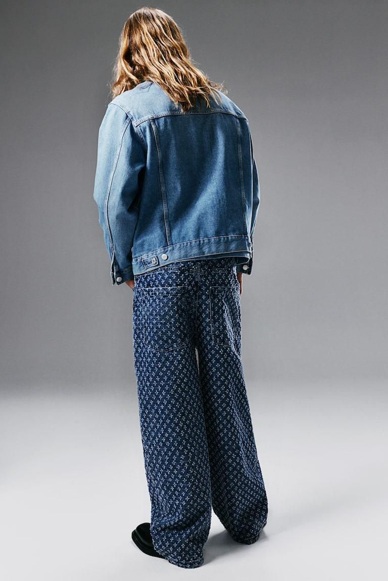 H&M Super Baggy Jeans - Azul Denim/Estampado - HOMBRE
