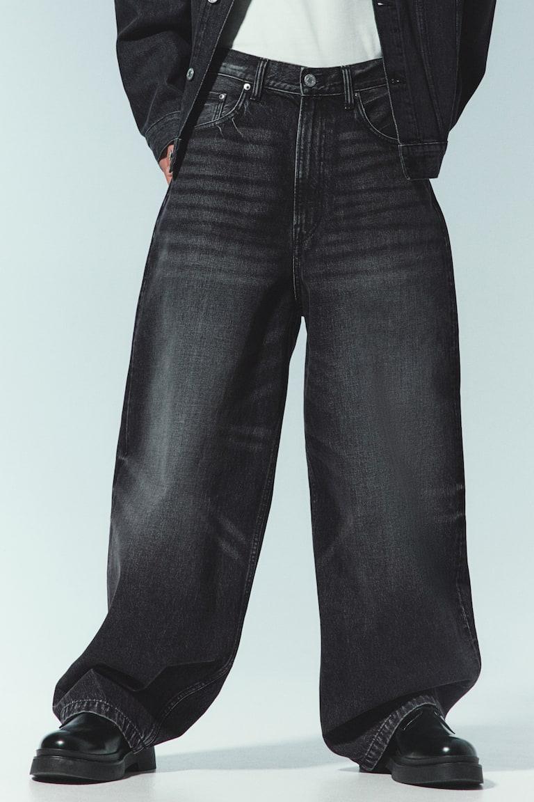 H&M Super Baggy Jeans - Gris Denim - HOMBRE