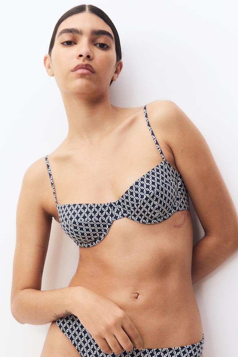 H&M Top de bikini - Azul marino/Estampado - MUJER