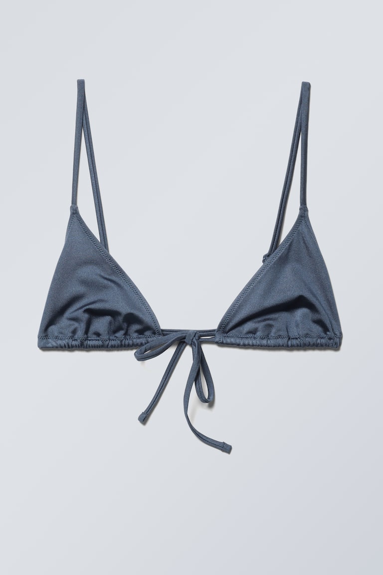 H&M Top de bikini triangular - Azul oscuro - MUJER