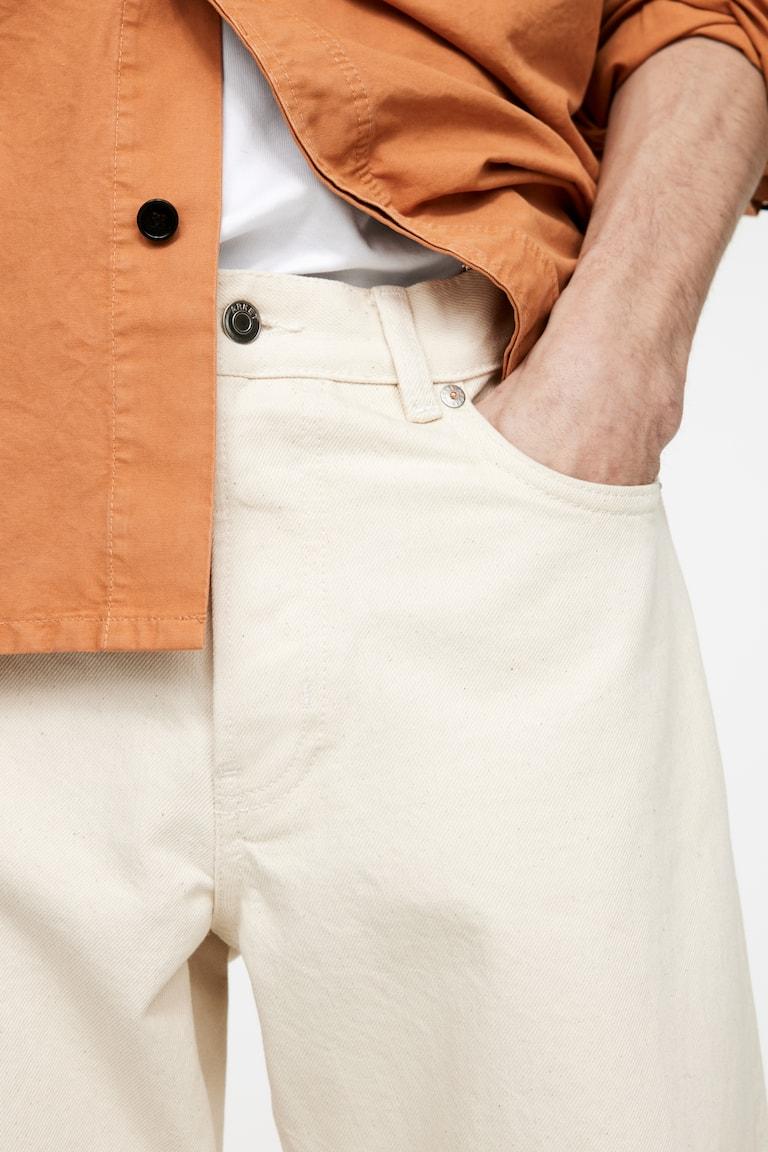 H&M Vaqueros Straight Loose Fit OCEAN - Crudo - HOMBRE