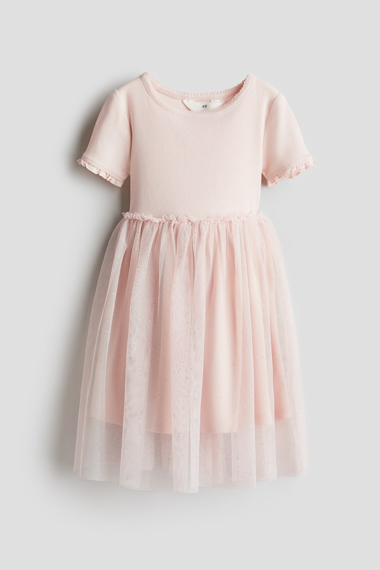 H&M Vestido con falda de tul - Crema - NIÑOS