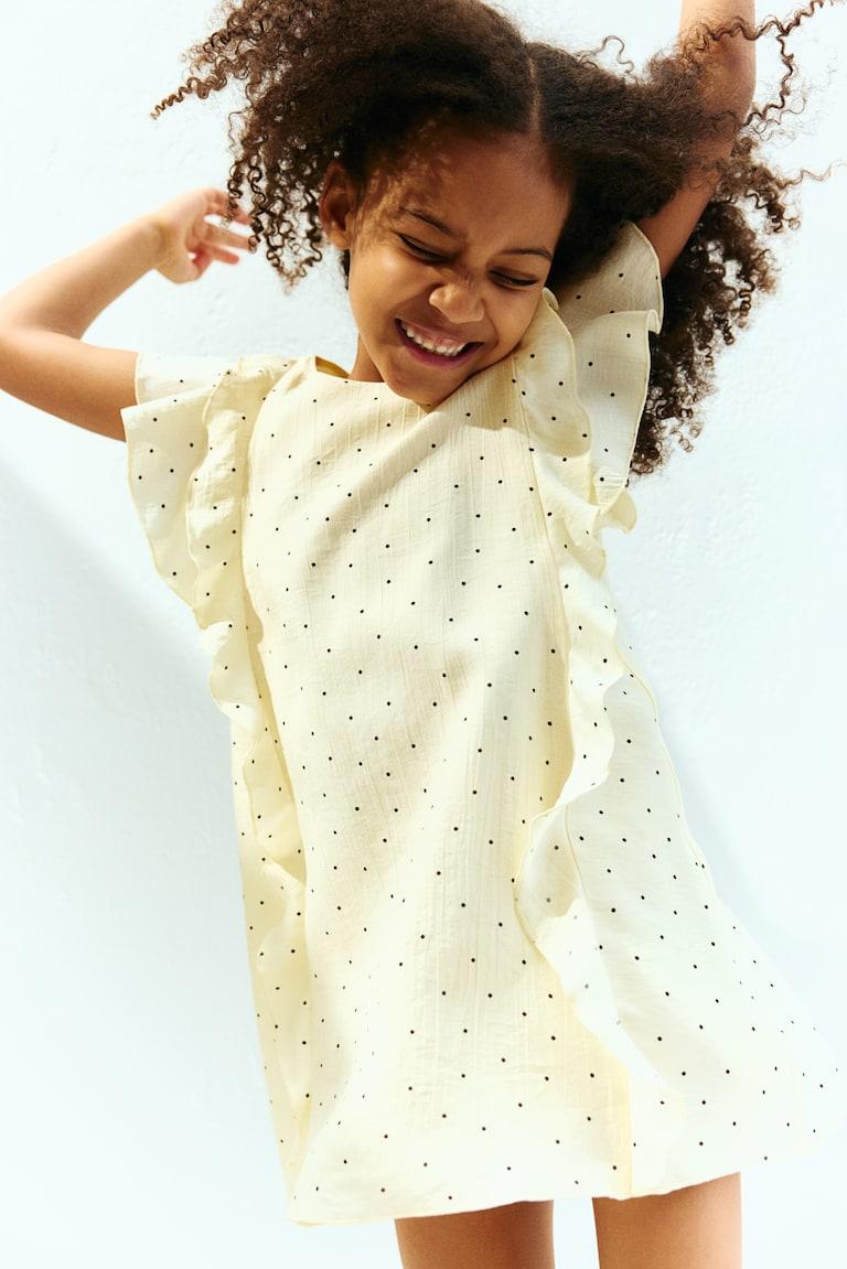 H&M Vestido Con Volantes - Blanco - NIÑOS