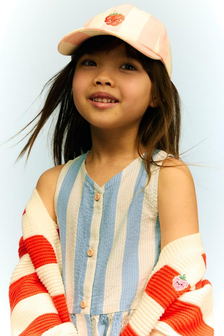 H&M Vestido De Algodón - Crema/Azul - NIÑOS