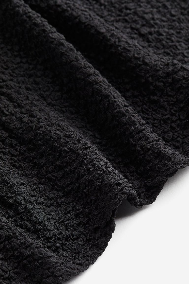 H&M Vestido En Punto Con Textura - Negro - MUJER