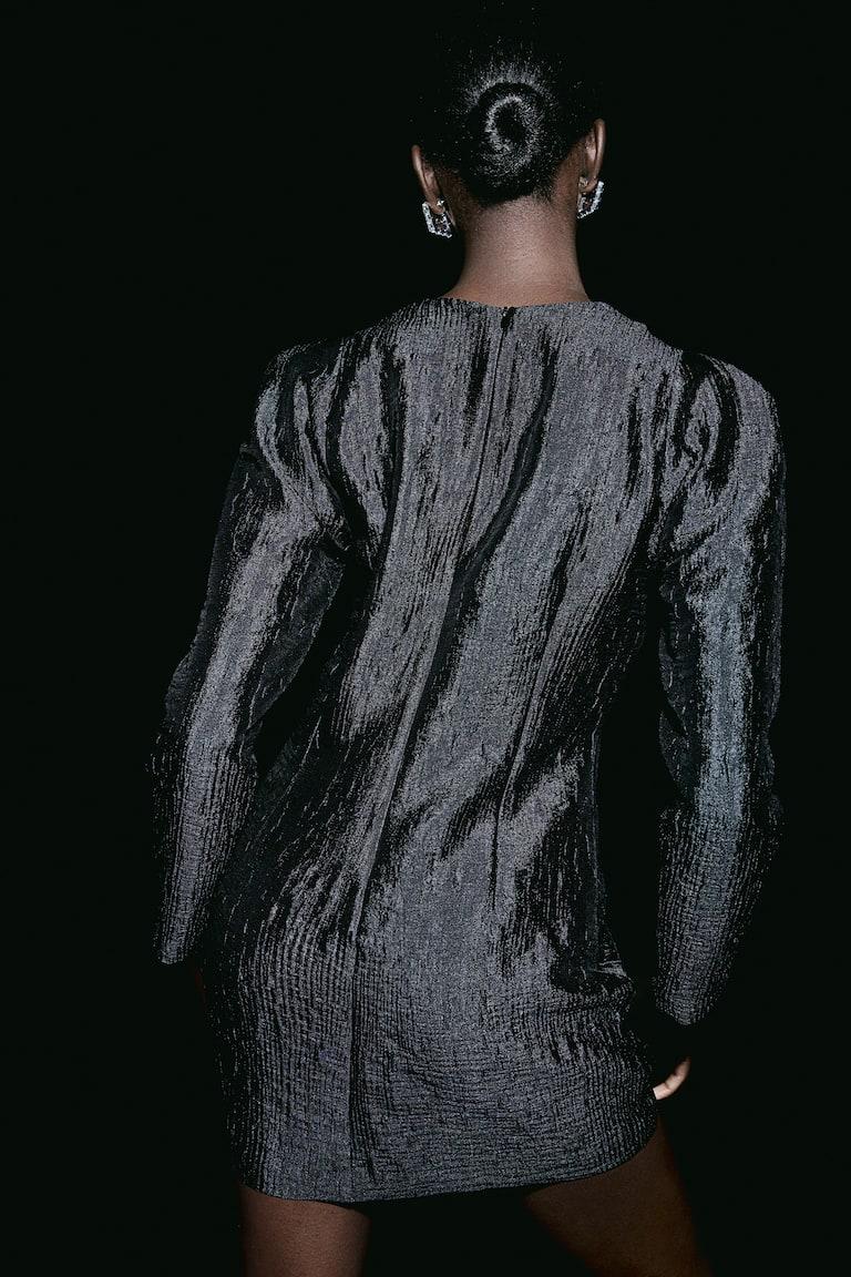 H&M Vestido En Tejido Jacquard - Negro - MUJER