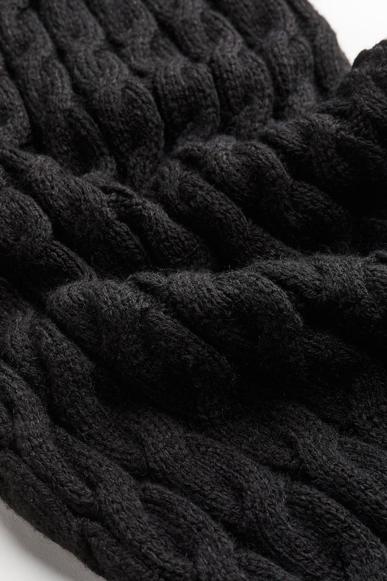 H&M Vestido Midi En Punto Trenzado - Crema - MUJER