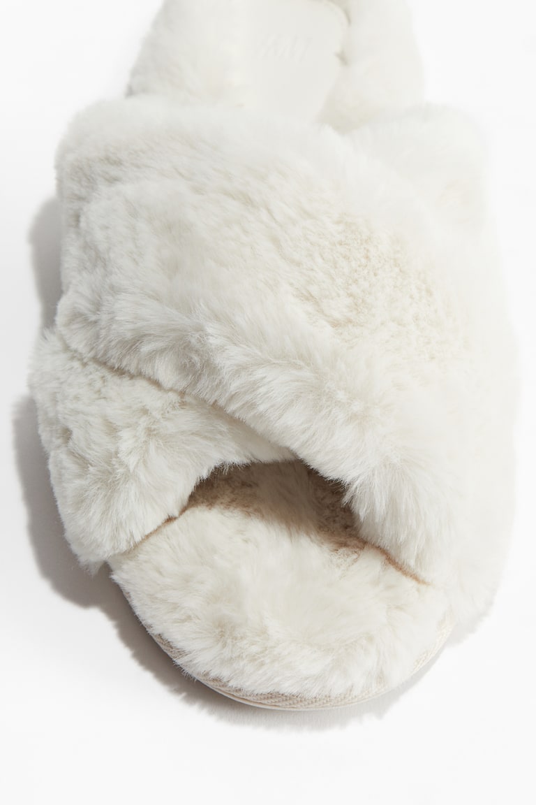 H&M Zapatillas De Casa Efecto Pelo - Crema - MUJER