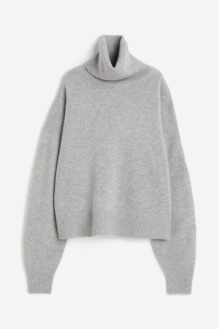 H&M Jersey de cuello alto en mezcla de cachemira - Beige - MUJER