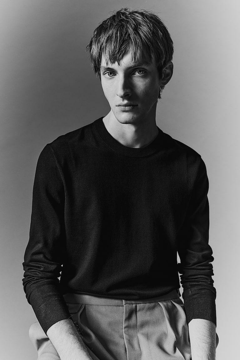 H&M Jersey en punto fino Slim Fit - Beige grisáceo - HOMBRE