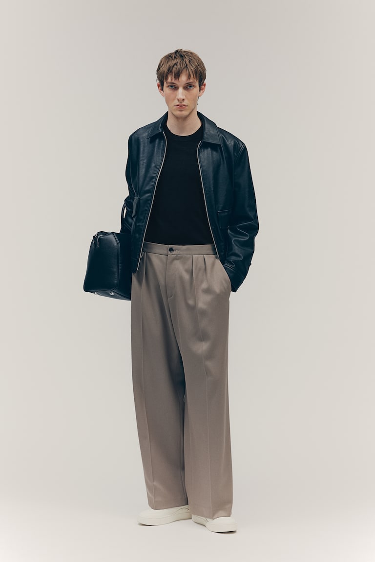 H&M Jersey En Punto Fino Slim Fit - Beige Oscuro - HOMBRE