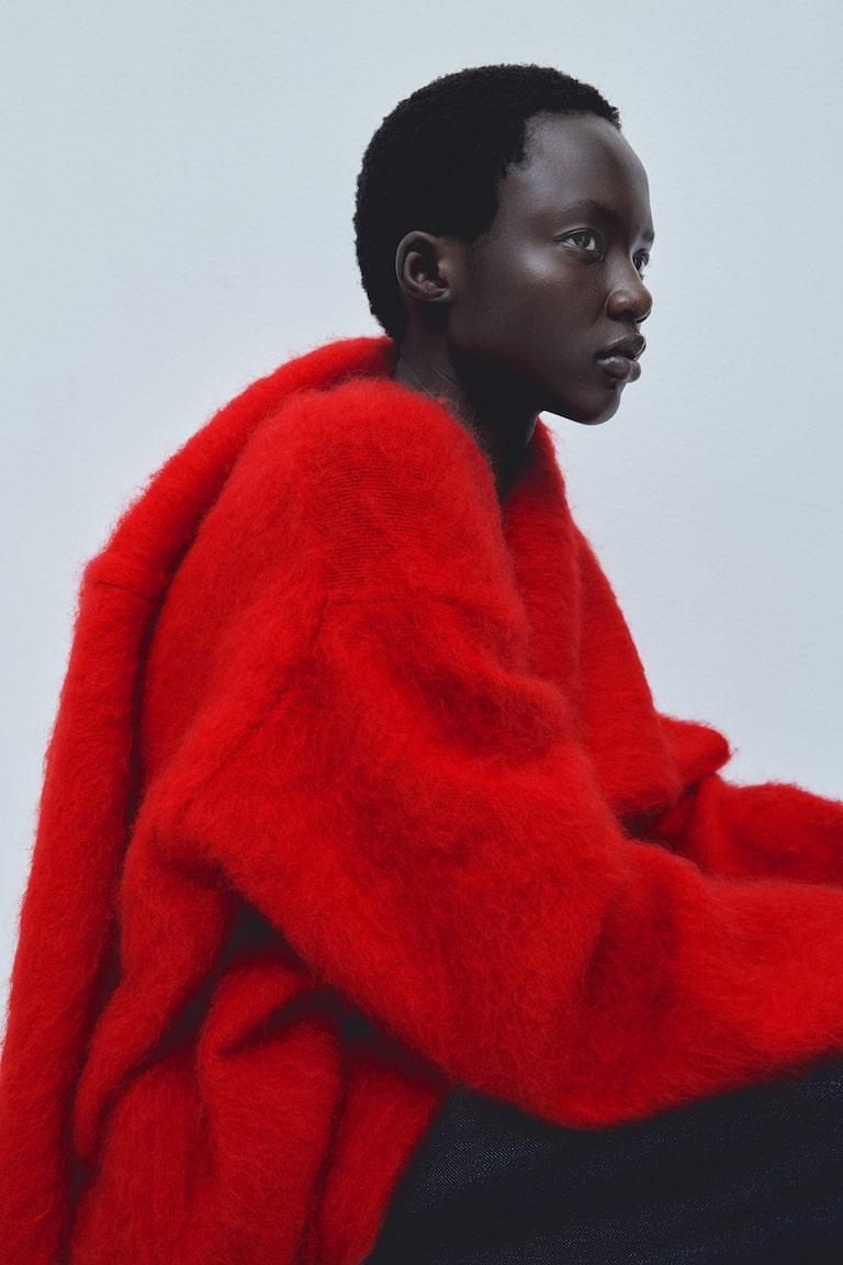 H&M Jersey oversize en mezcla de mohair - Beige oscuro - MUJER