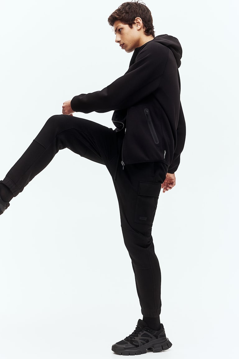 H&M Joggers Cargo De Algodón Con DryMove™ Regular Fit - Negro - HOMBRE