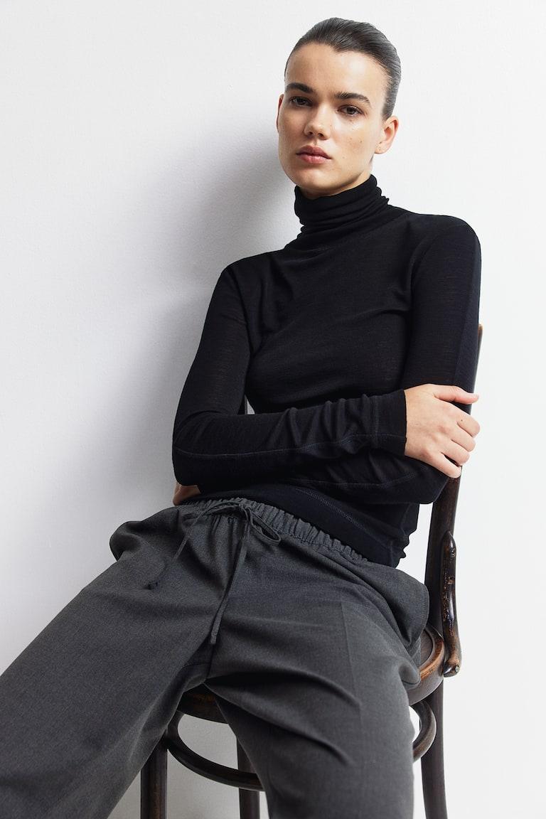 H&M MAMA Before & After Drawstring Trousers - Gris Oscuro - MUJER