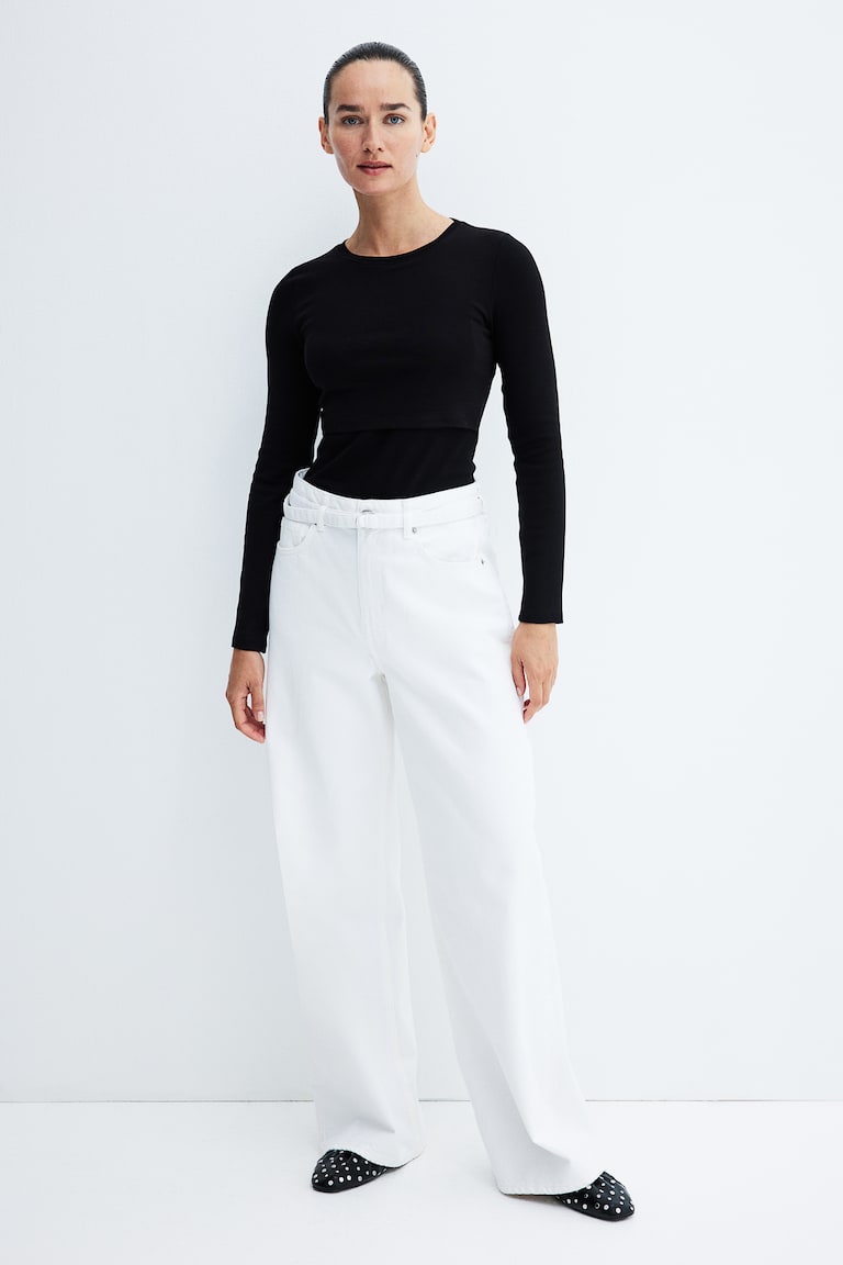 H&M MAMA Camiseta De Lactancia En Algodón - Negro - MUJER