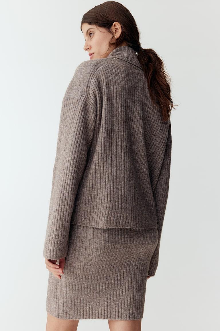 H&M MAMA Falda En Punto De Canalé - Topo Jaspeado - MUJER