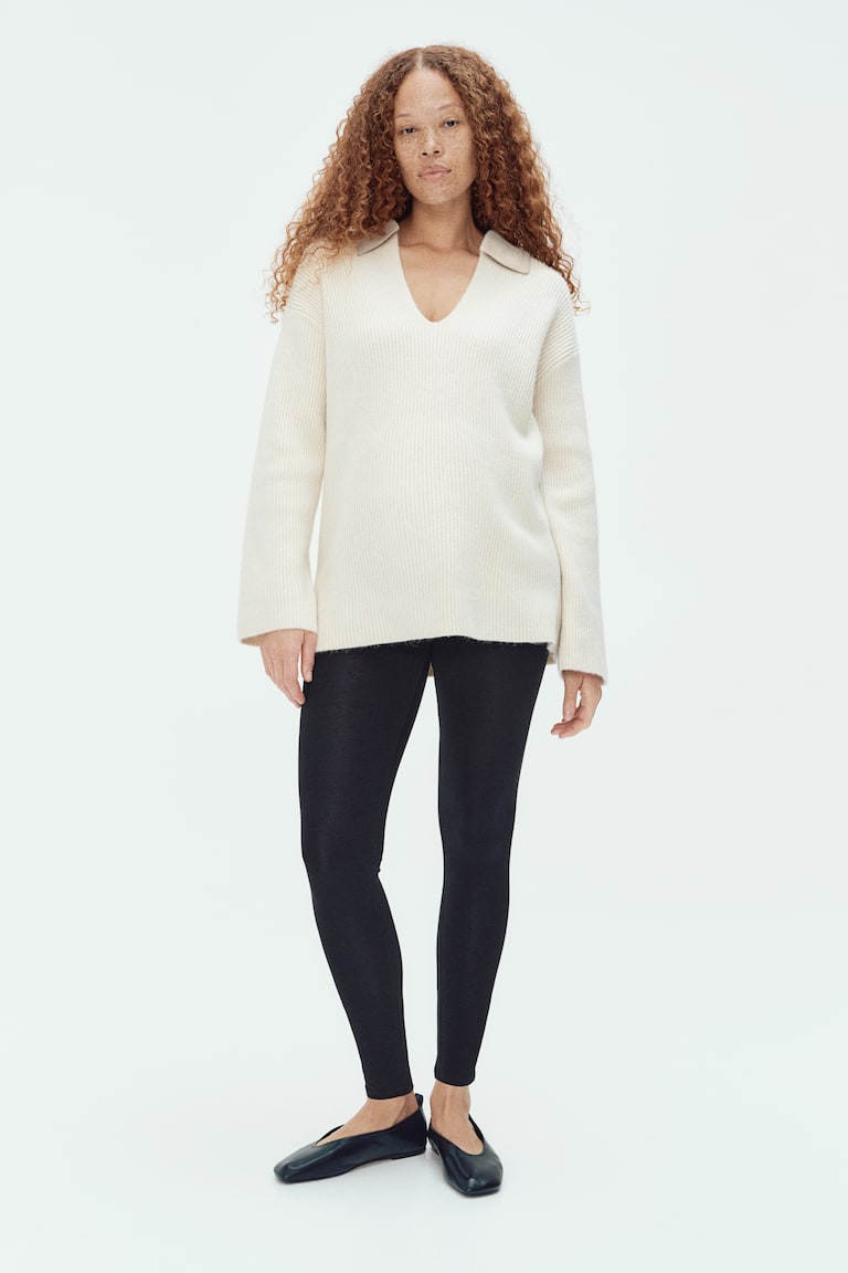 H&M MAMA Pack De 2 Leggings De Punto - Gris Oscuro/Negro - MUJER