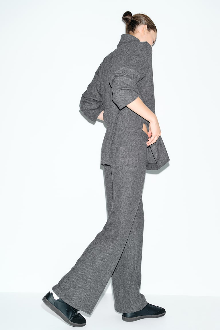 H&M MAMA Pantalón En Punto De Canalé Before & After - Beige Grisáceo Claro - MUJER