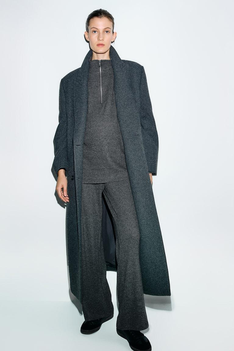 H&M MAMA Pantalón en punto de canalé Before & After - Gris oscuro jaspeado - MUJER