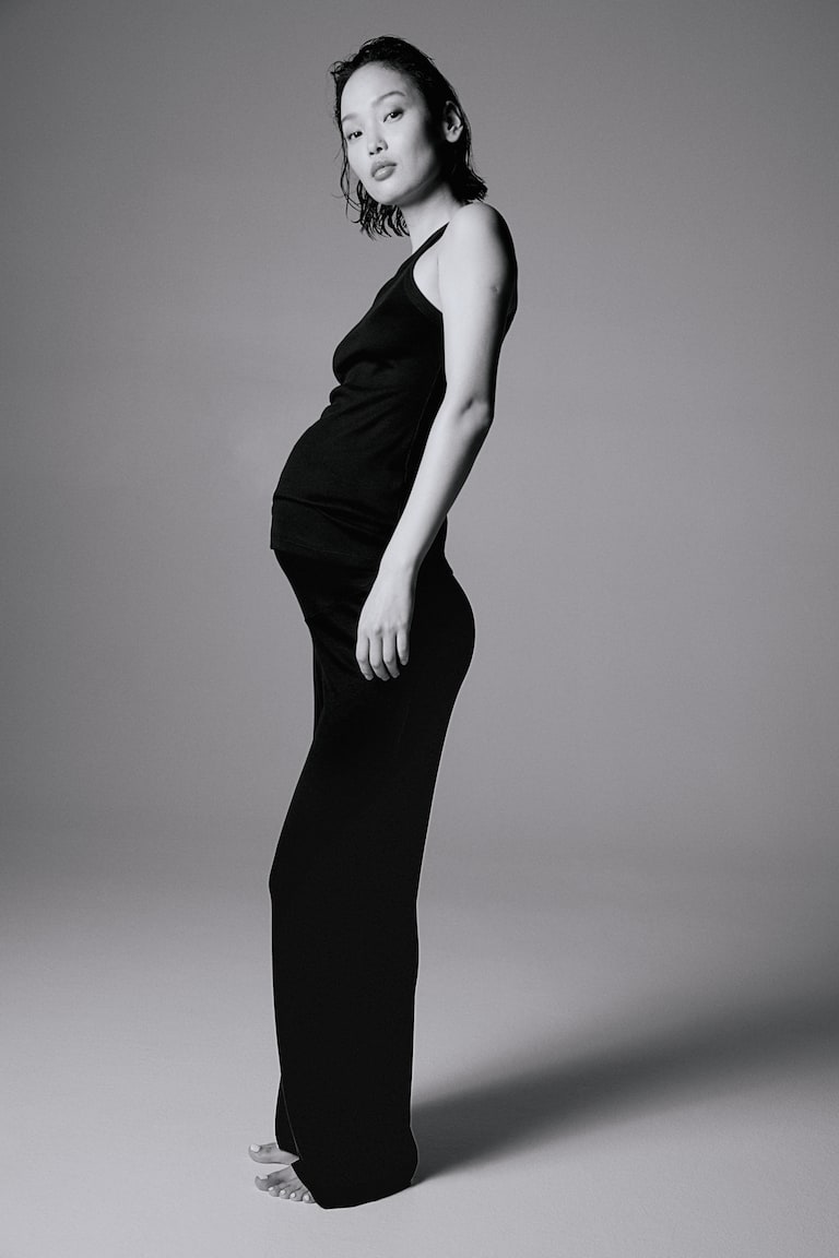 H&M MAMA Pantalón en punto de canalé Before & After - Negro - MUJER