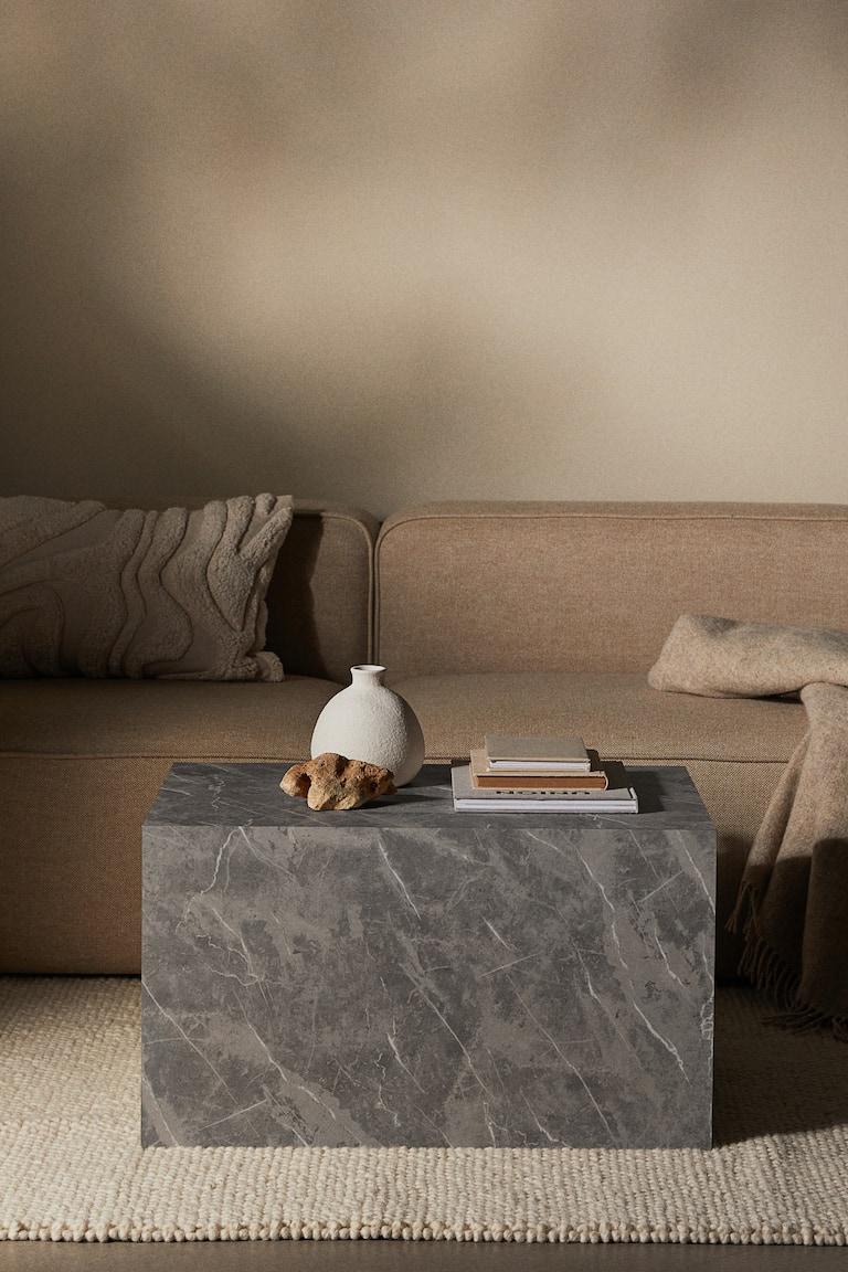 H&M Mesa de centro con diseño cúbico - Gris/Marmóreo - HOME