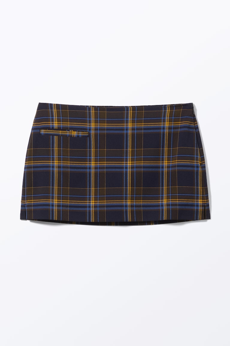 H&M Minifalda Tipo Sastre De Cintura Baja - Gris Jaspeado Oscuro - MUJER