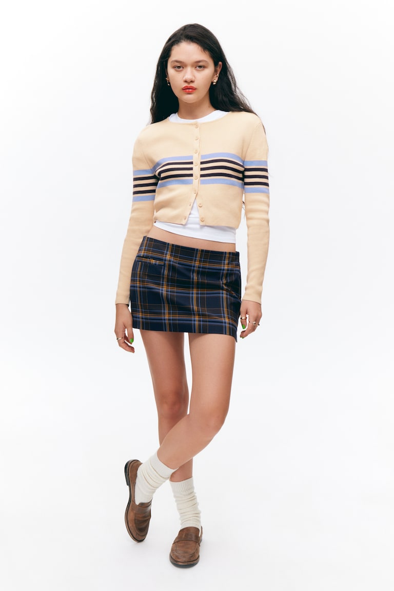 H&M Minifalda tipo sastre de cintura baja - Gris jaspeado oscuro - MUJER