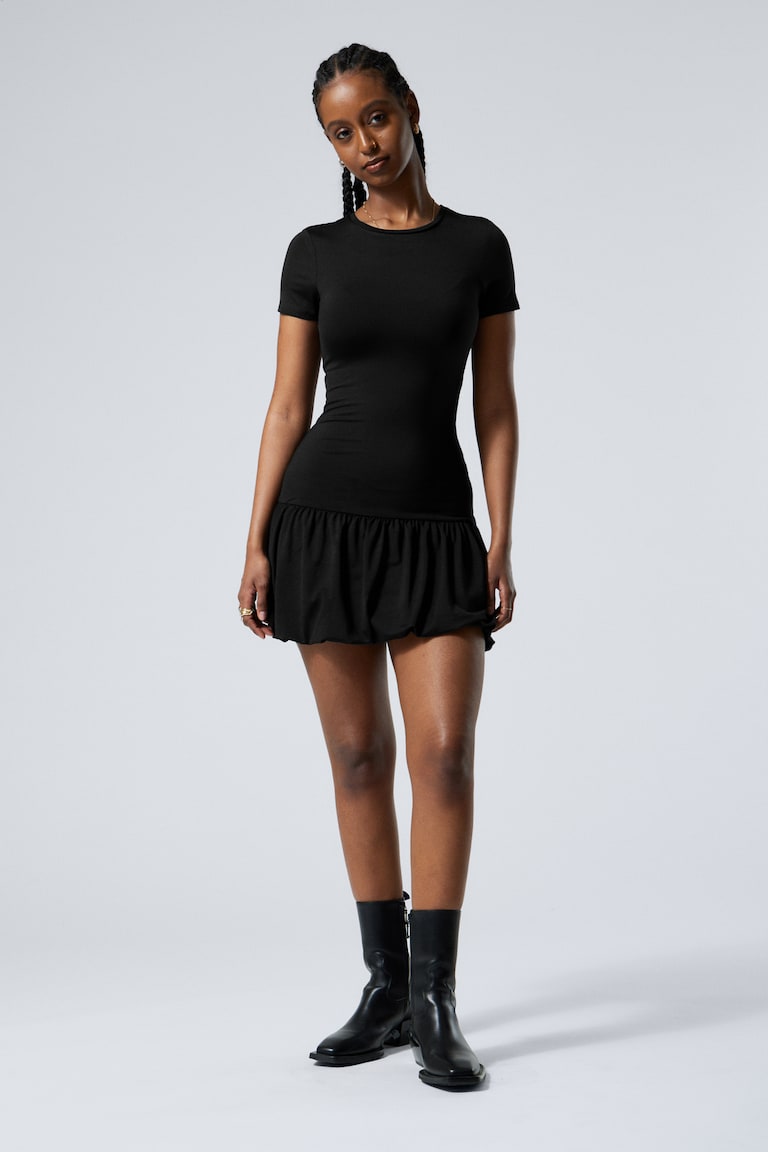 H&M Minivestido camisero de estilo globo - Rojo - MUJER