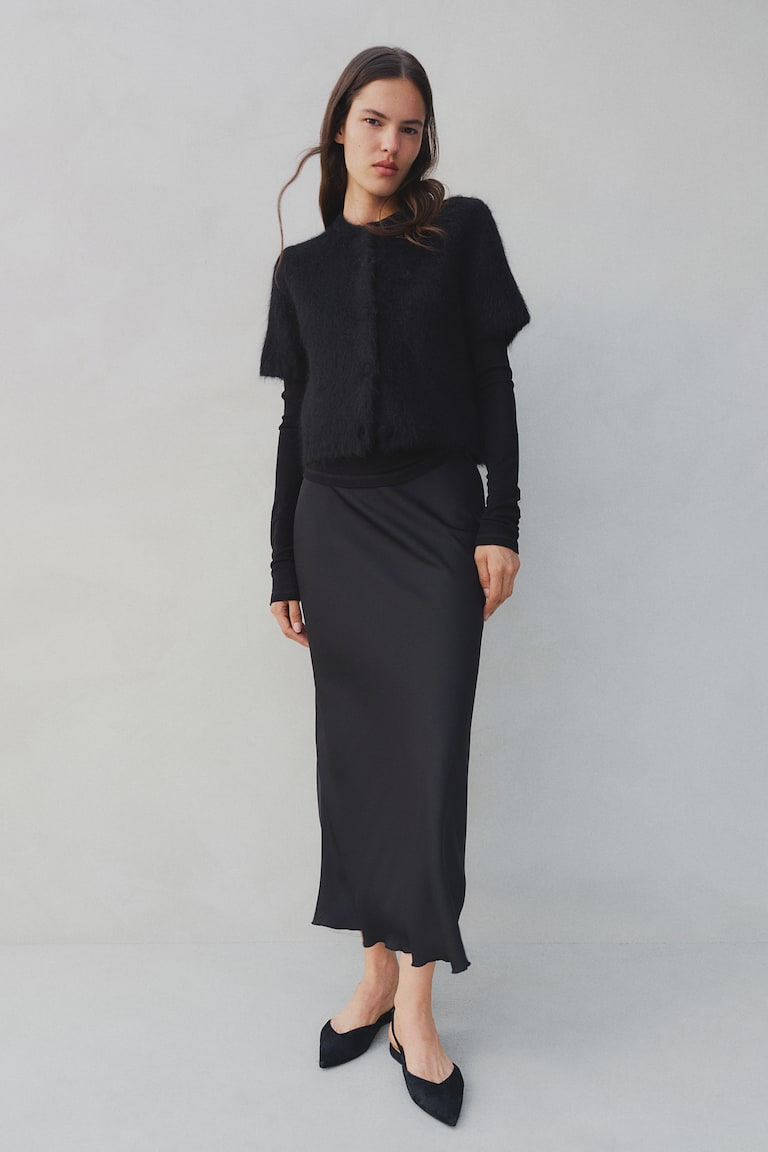 H&M Mohair-blend Cardigan - Gris Claro Jaspeado - MUJER