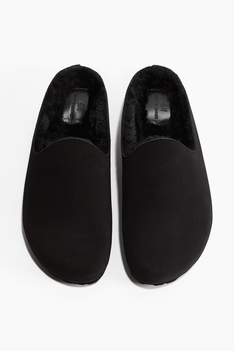 H&M Mules De Ante Con Forro De Borreguito - Negro - HOMBRE