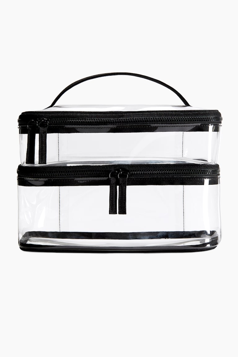 H&M Neceser grande de dos pisos - Negro/Transparente - Beauty all