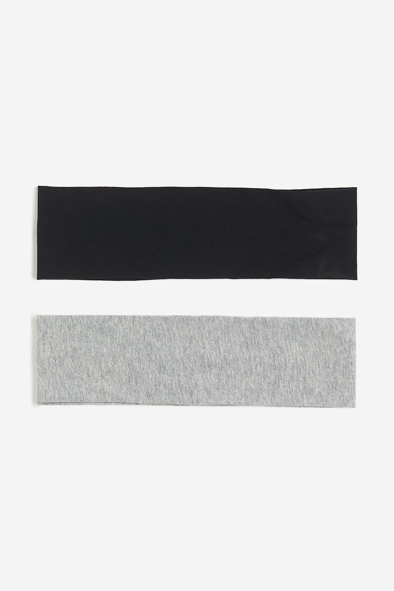 H&M Pack de 2 cintas de punto - Verde caqui oscuro/Negro - MUJER
