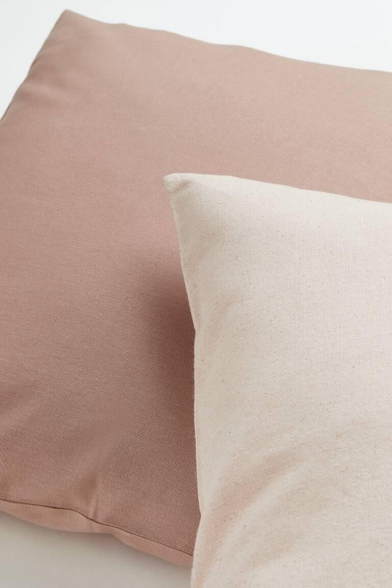 H&M Pack De 2 Fundas De Cojín En Lona De Algodón - Rosa Empolvado/Marrón - HOME