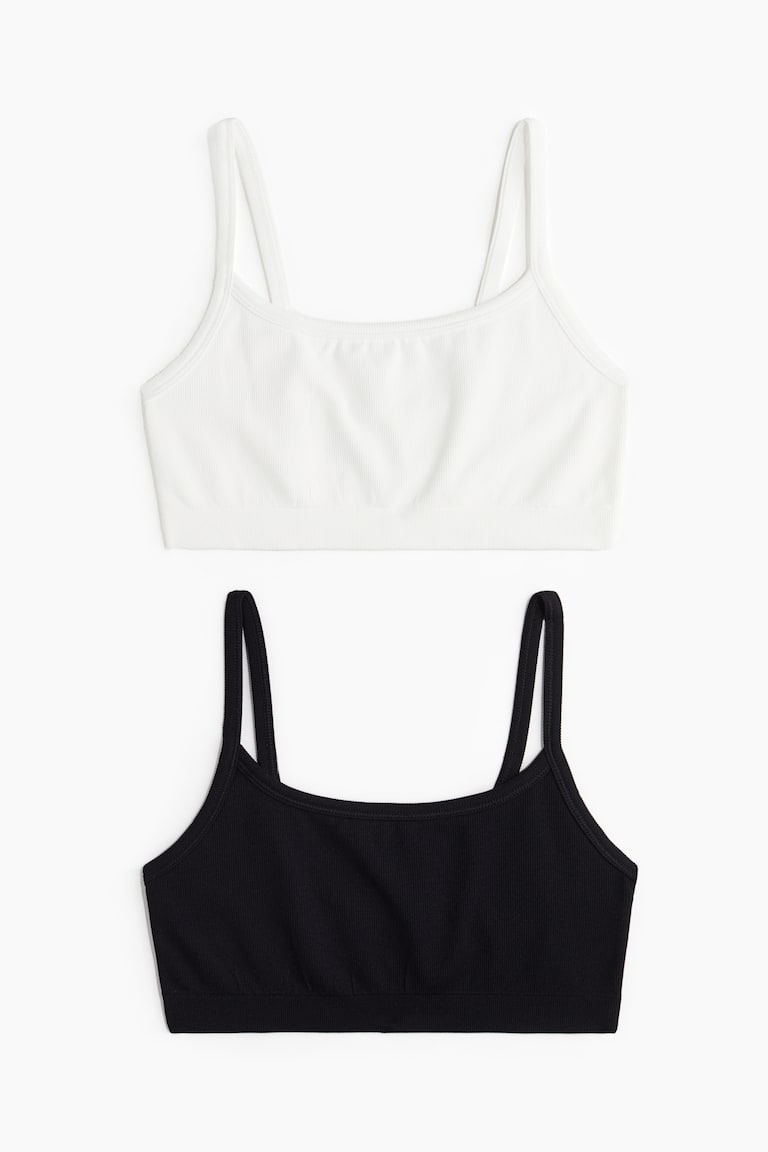 H&M Pack de 2 sujetadores con DryMove™ Light Support - Negro/Blanco - MUJER
