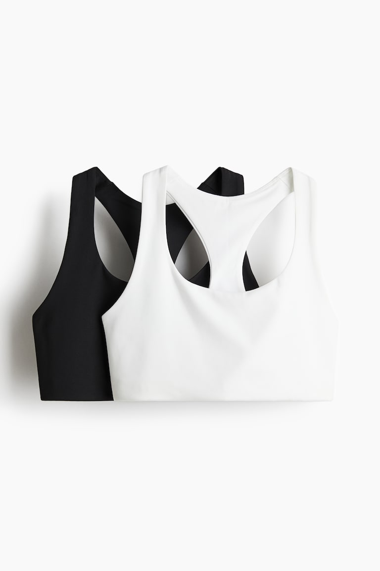 H&M Pack de 2 sujetadores de deporte Medium support - Rosa claro - MUJER