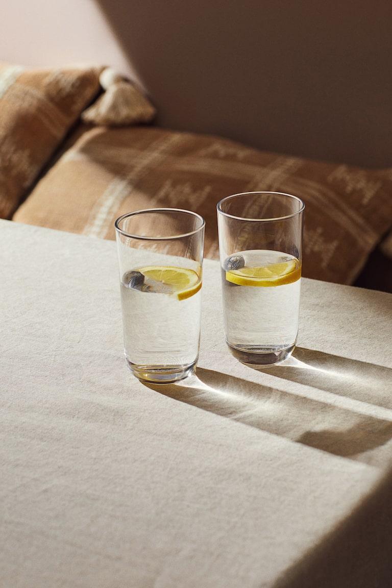 H&M Pack de 2 vasos altos de vidrio - Vidrio transparente - HOME