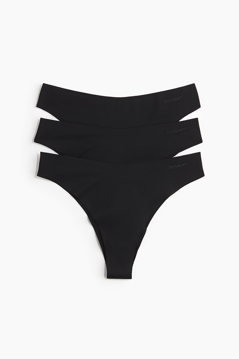 H&M Pack de 3 bragas de deporte Brazilian con DryMove™ - Rosa - MUJER