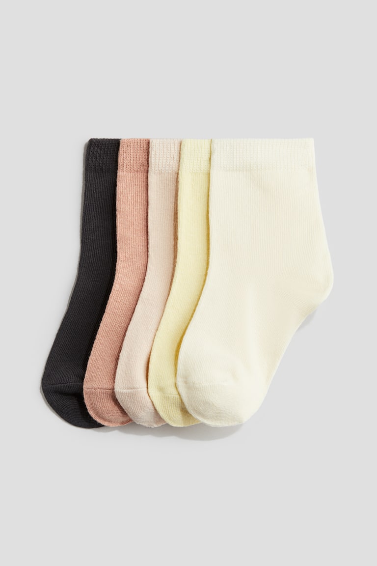 H&M Pack de 5 calcetines - Amarillo/Rosa/Gris oscuro - NIÑOS