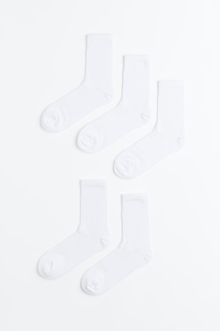 H&M Pack De 5 Calcetines De Deporte Con DryMove™ - Azul Marino/Blanco/Gris Oscuro - HOMBRE