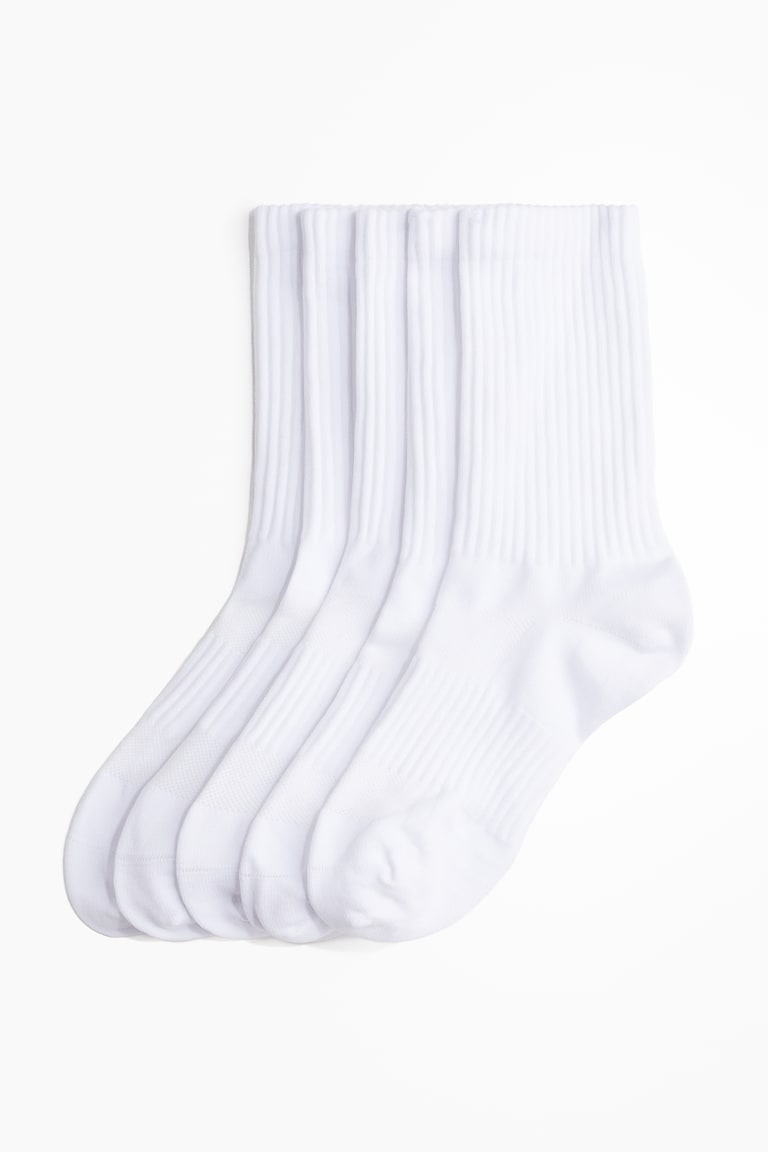 H&M Pack de 5 calcetines de deporte con DryMove™ - Blanco - MUJER