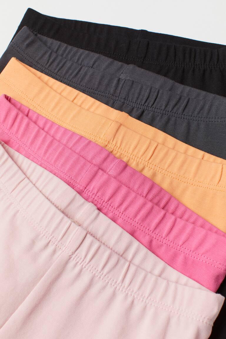 H&M Pack De 5 Leggings Capri De Algodón - Rosa/Negro - NIÑOS